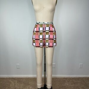 Clover Canyon Plaid Shorts - Pink, Brown, White